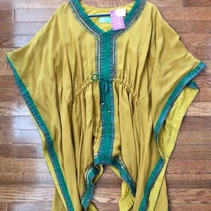 Hand beaded silk tunic